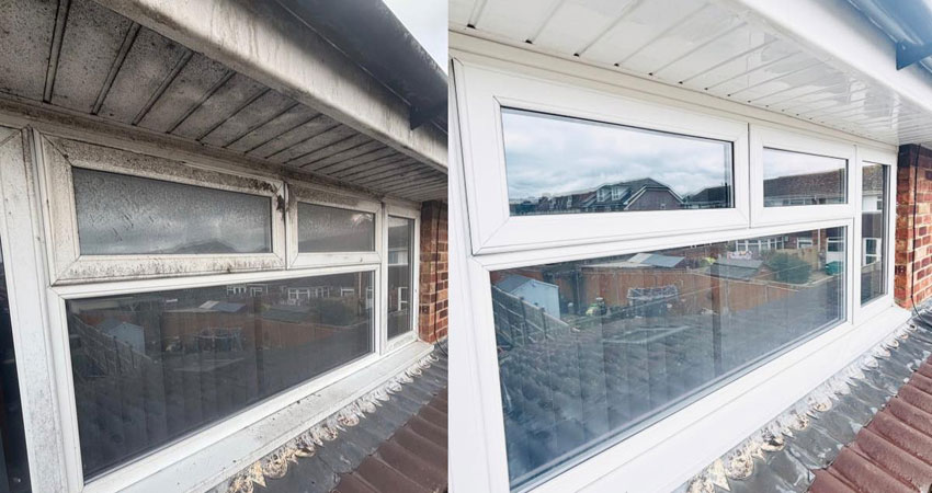MAC Window Cleaning Portsmouth - Before and after photo